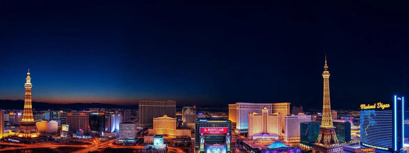 Las Vegas Strip skyline at night